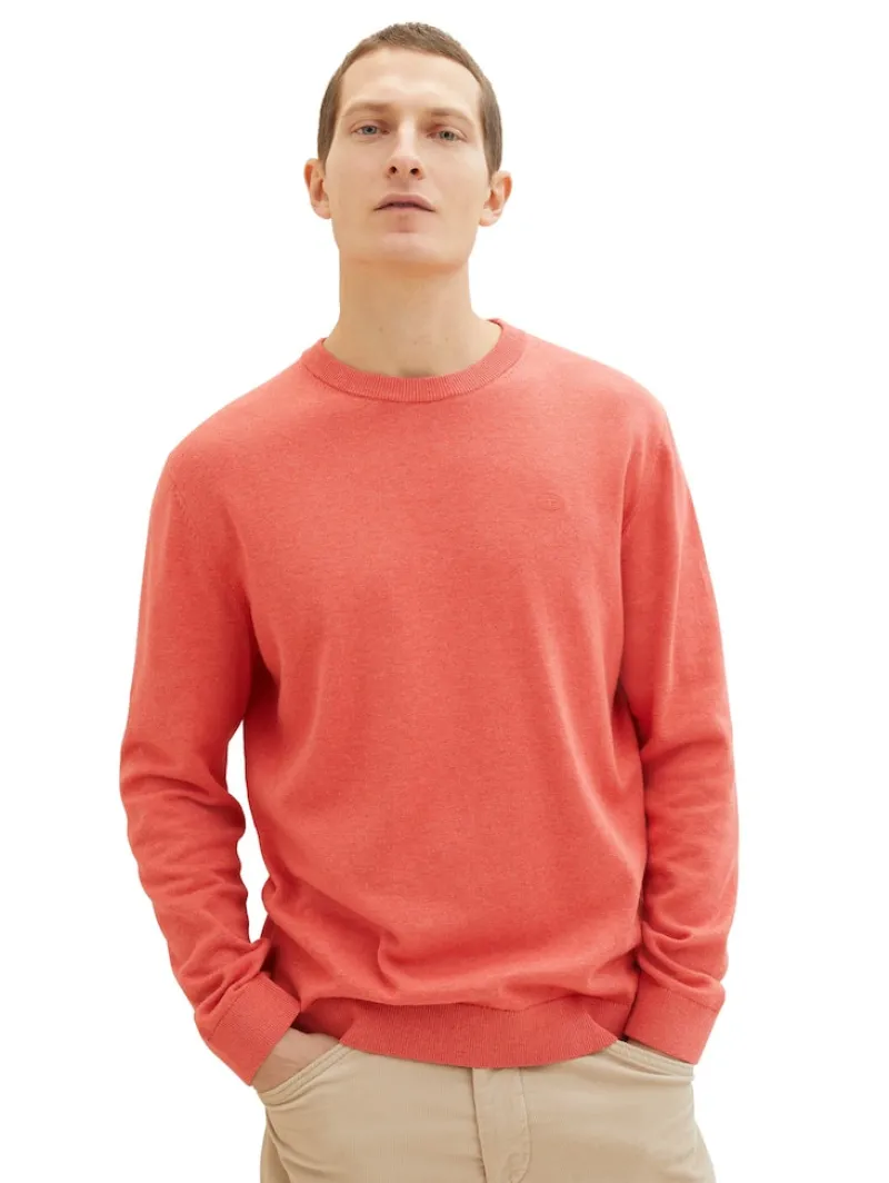 Tom Tailor Pullover & Sweatshirts|Big Boys*Basic Strickpullover aus Baumwolle soft red melange