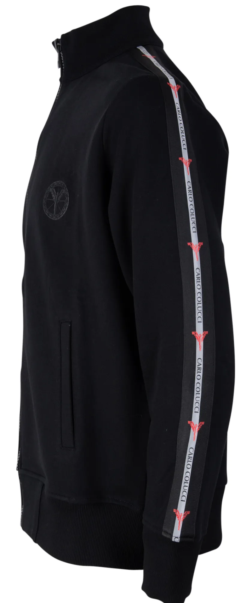 Carlo Colucci Pullover & Sweatshirts*Basic Sweatjacke Schwarz