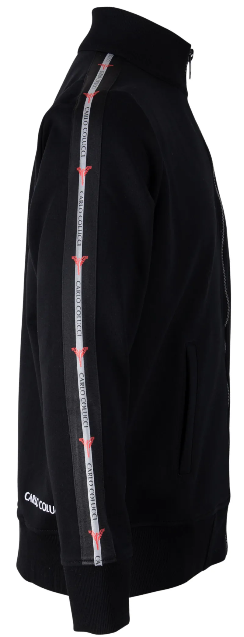 Carlo Colucci Pullover & Sweatshirts*Basic Sweatjacke Schwarz