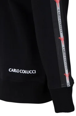 Carlo Colucci Pullover & Sweatshirts*Basic Sweatjacke Schwarz