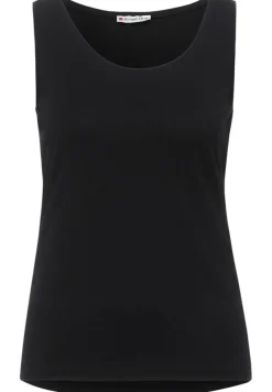 Street One Shirts*Basic Top in Unifarbe Black
