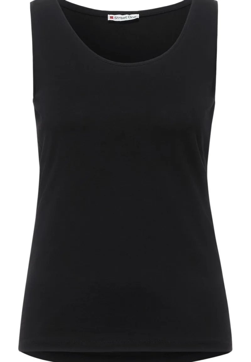 Street One Shirts*Basic Top in Unifarbe Black