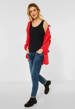 Street One Shirts*Basic Top in Unifarbe Black