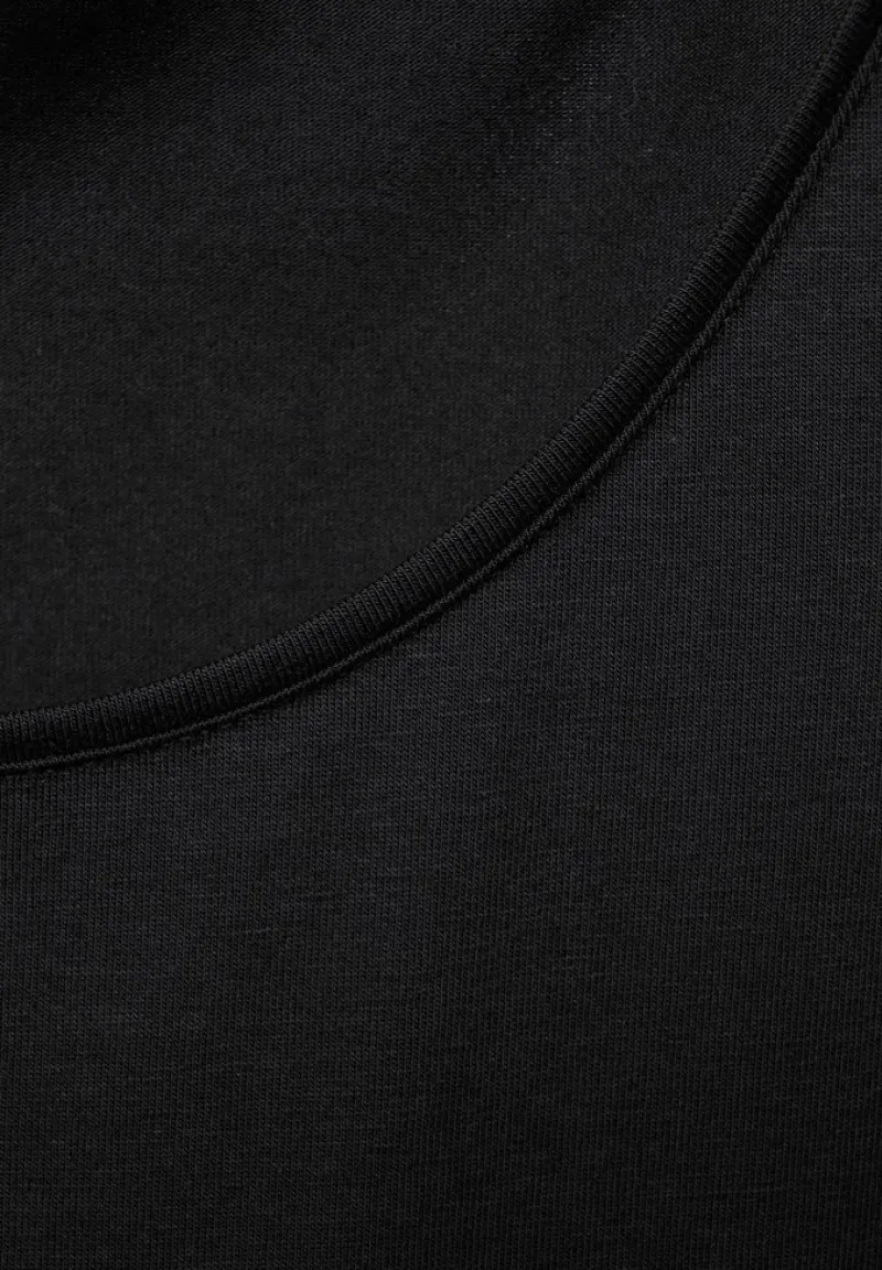 Street One Shirts*Basic Top in Unifarbe Black