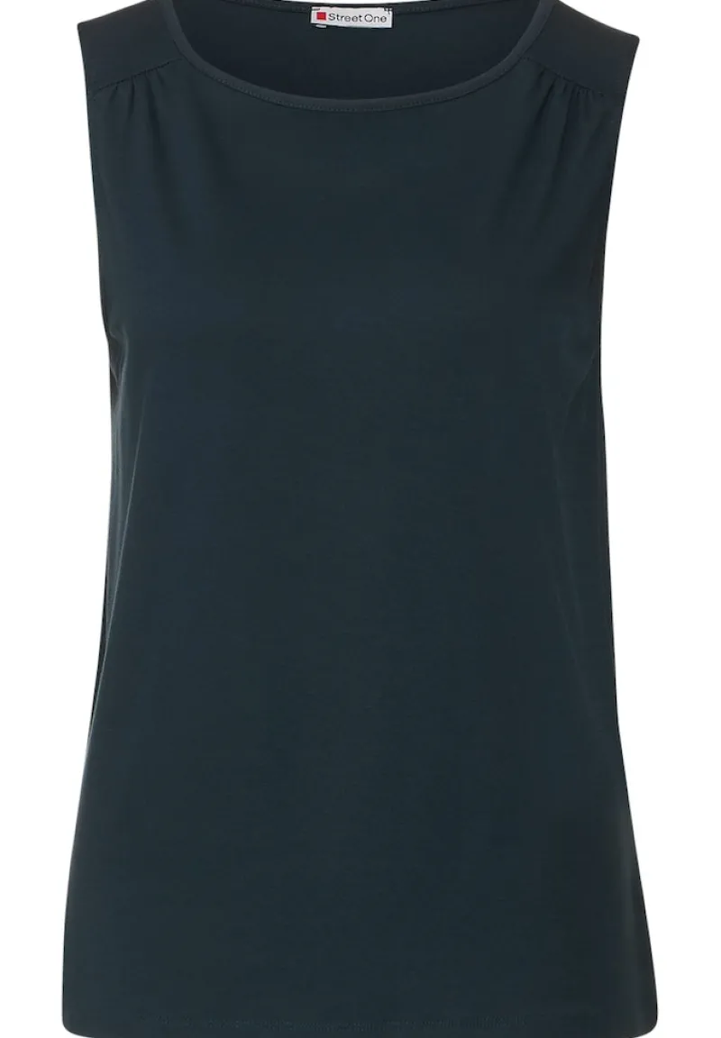 Street One Shirts*Basic Top in Unifarbe cool vintage green