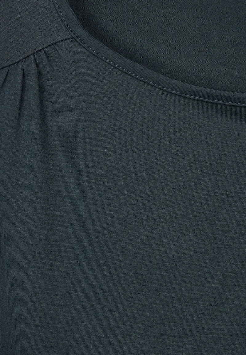 Street One Shirts*Basic Top in Unifarbe cool vintage green