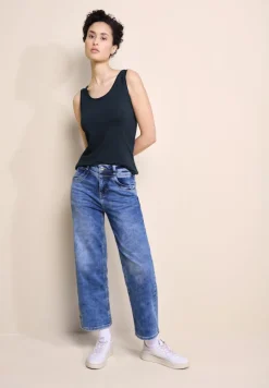 Street One Shirts*Basic Top in Unifarbe deep blue