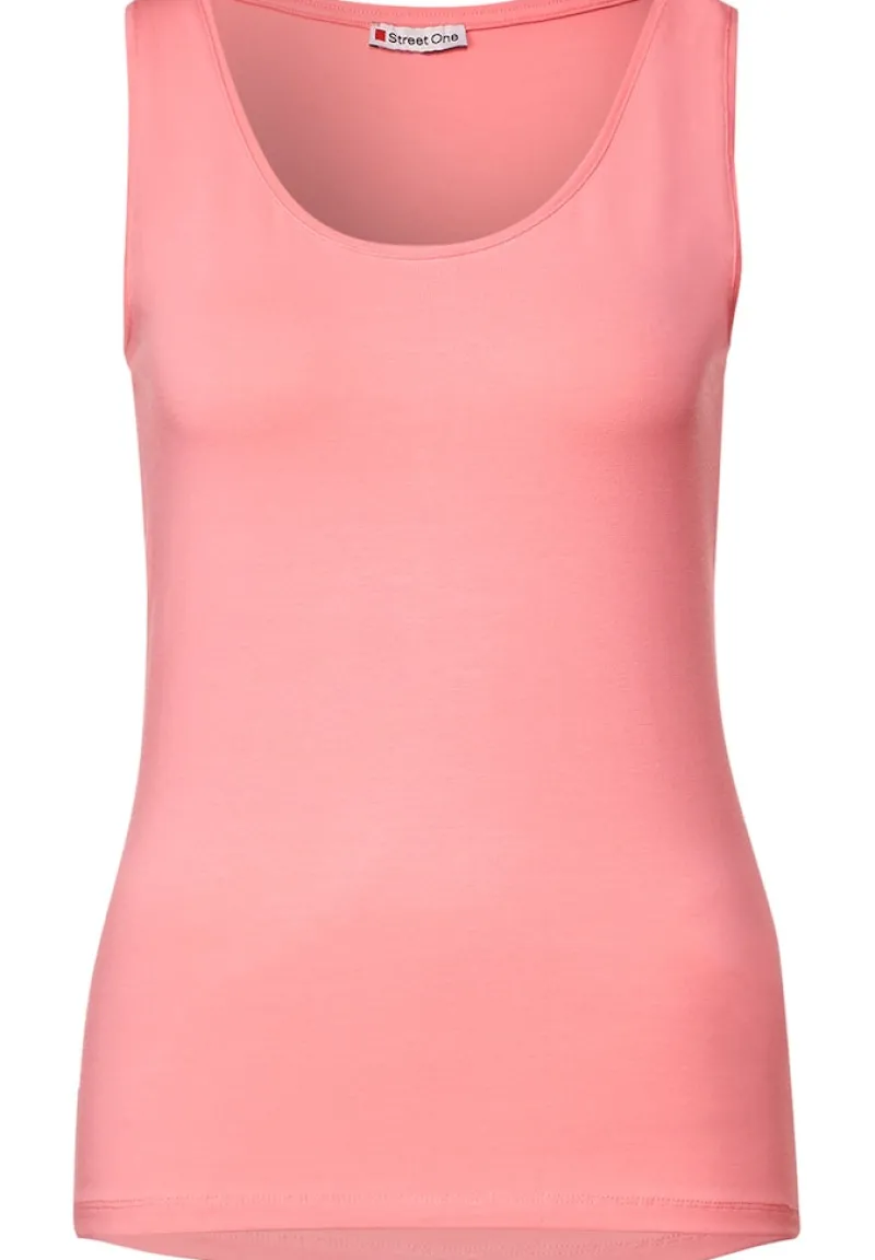 Street One Shirts*Basic Top in Unifarbe strong berry shake