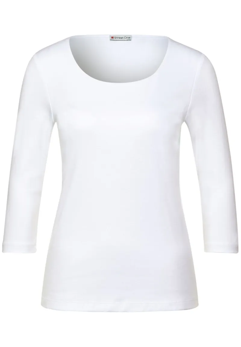 Street One Shirts*Basic T-Shirt mit 3/4 Arm white