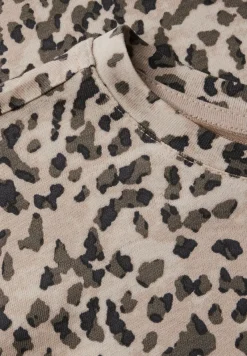 STREET ONE STUDIO Shirts*Basic T-Shirt mit Leo-Muster creamy brown