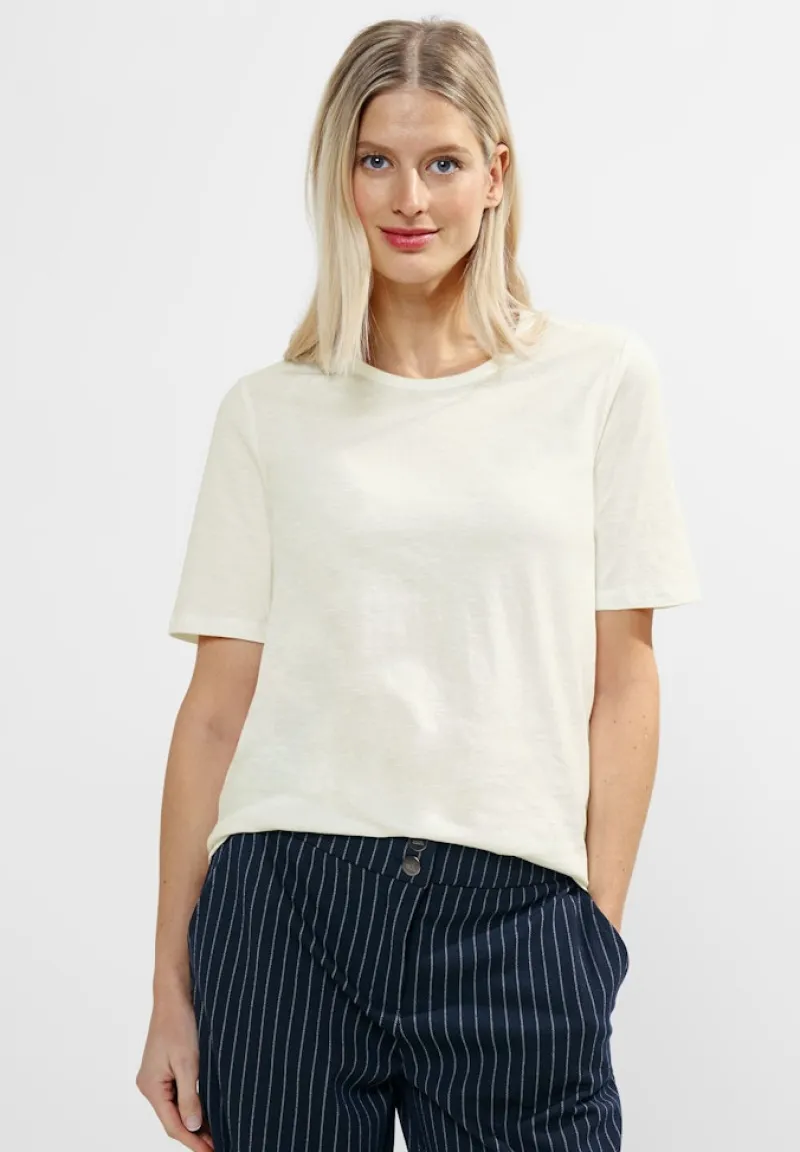 Cecil Shirts*Basic T-Shirt vanilla white