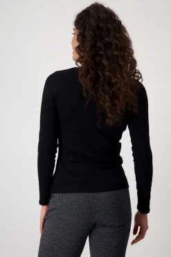 Monari Shirts*Basic-Shirt aus Pima-Baumwolle Schwarz