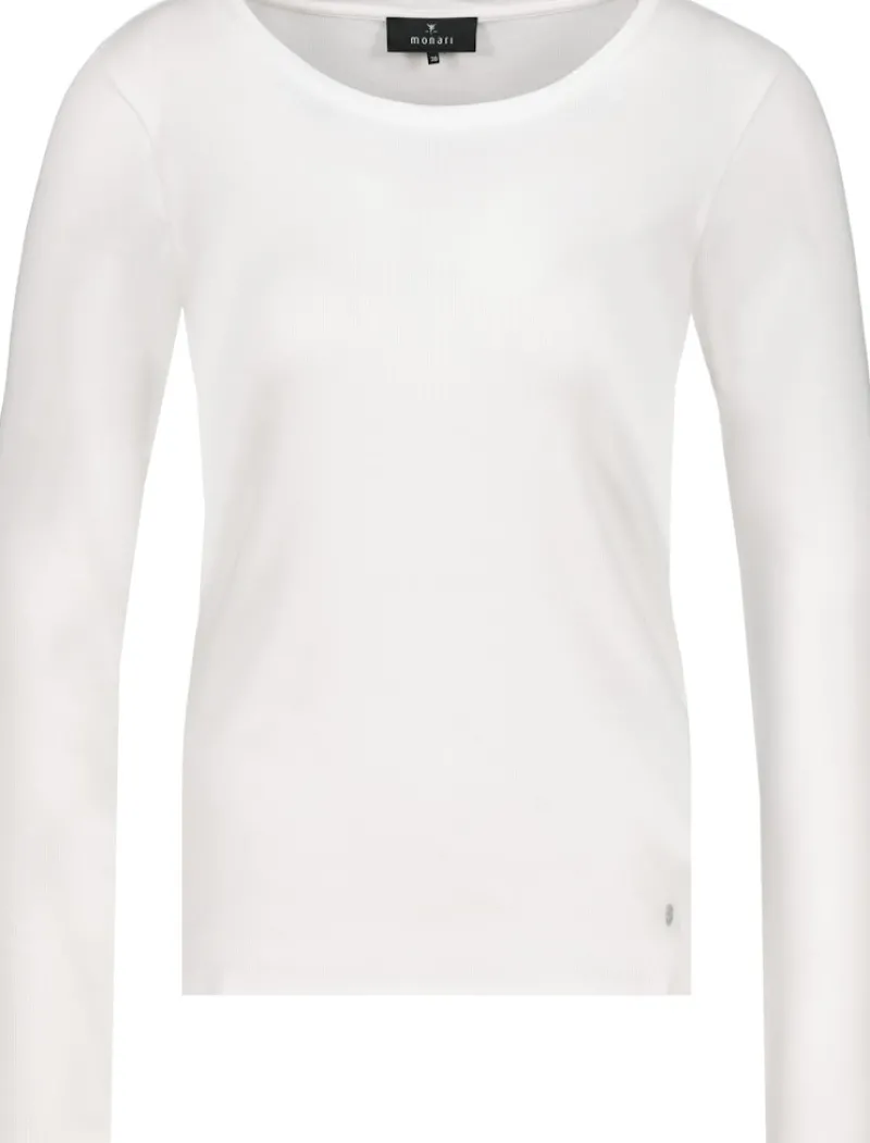 Monari Shirts*Basic-Shirt aus Pima-Baumwolle off-white