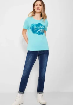 Cecil Shirts*Basicshirt mit Frontprint clary mint