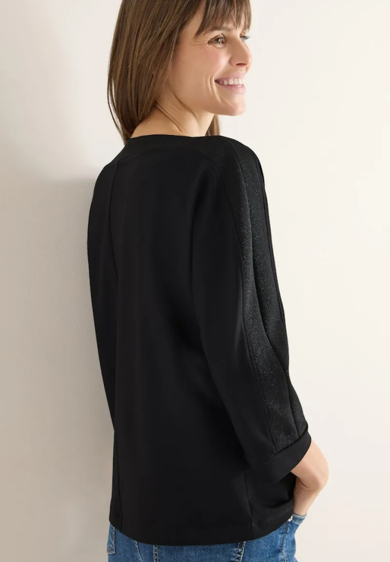 Cecil Shirts*Batwing Shirt mit Tape Black