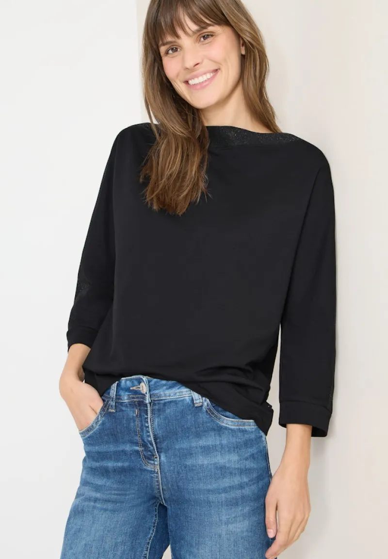 Cecil Shirts*Batwing Shirt mit Tape Black