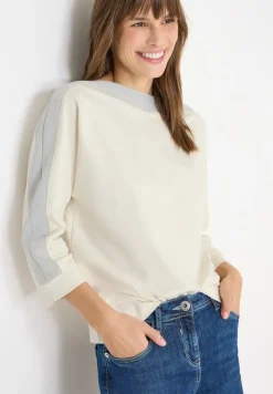 Cecil Shirts*Batwing Shirt mit Tape creamy white