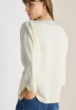 Cecil Shirts*Batwing Shirt mit Tape creamy white