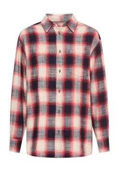 Camel Active Blusen*Baumwollbluse mit Brusttasche flame check