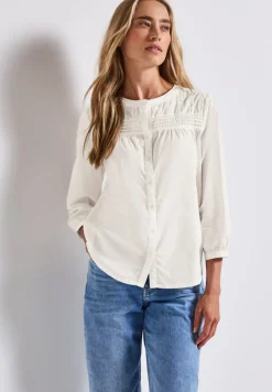 Street One Blusen*Baumwollbluse mit Details off white