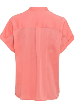 Camel Active Blusen*Baumwollbluse mit Stehkragen coral