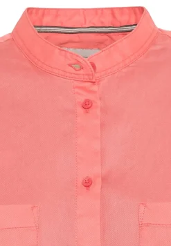 Camel Active Blusen*Baumwollbluse mit Stehkragen coral