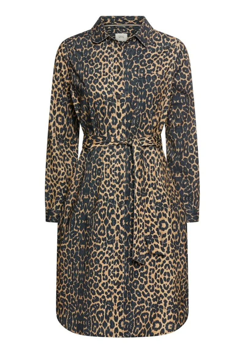 Camel Active Kleider*Baumwollkleid mit Bindegürtel leo aop