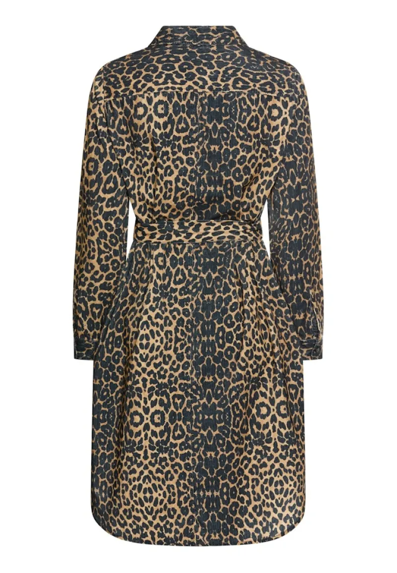 Camel Active Kleider*Baumwollkleid mit Bindegürtel leo aop