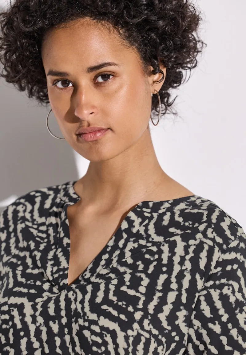 Street One Blusen*Bedruckte Bluse Black