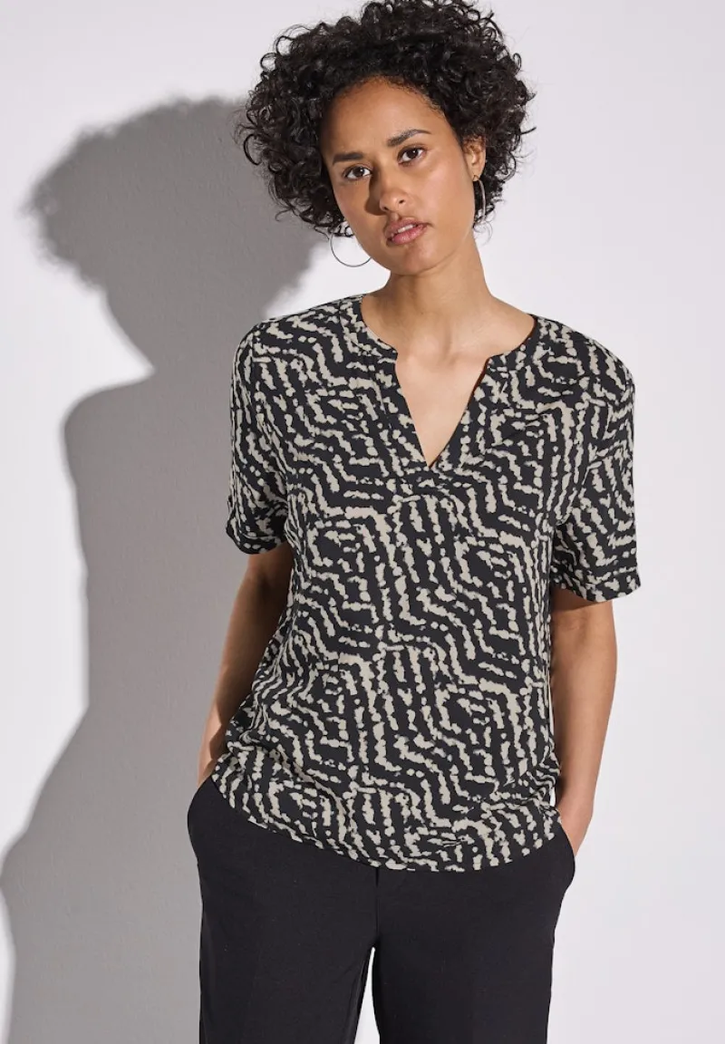 Street One Blusen*Bedruckte Bluse Black