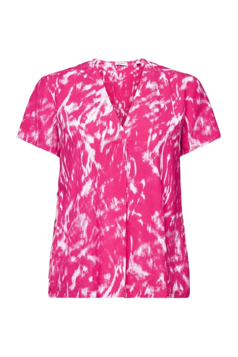 Esprit Blusen*Bedruckte Bluse mit V-Ausschnitt cherry red 2