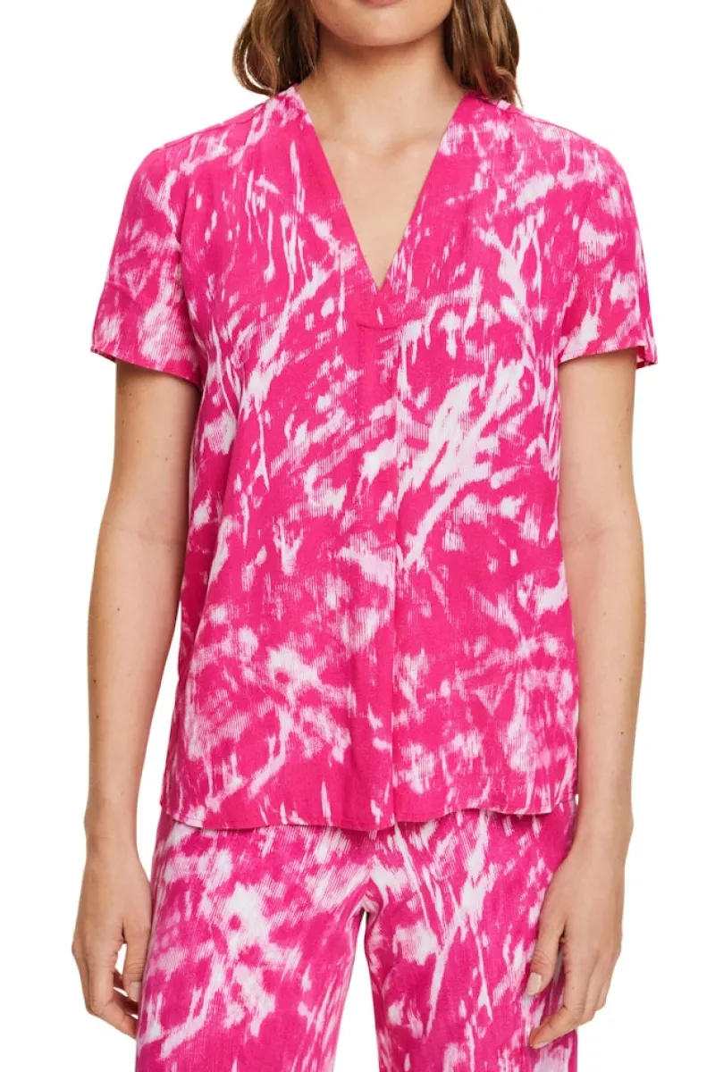 Esprit Blusen*Bedruckte Bluse mit V-Ausschnitt cherry red 2
