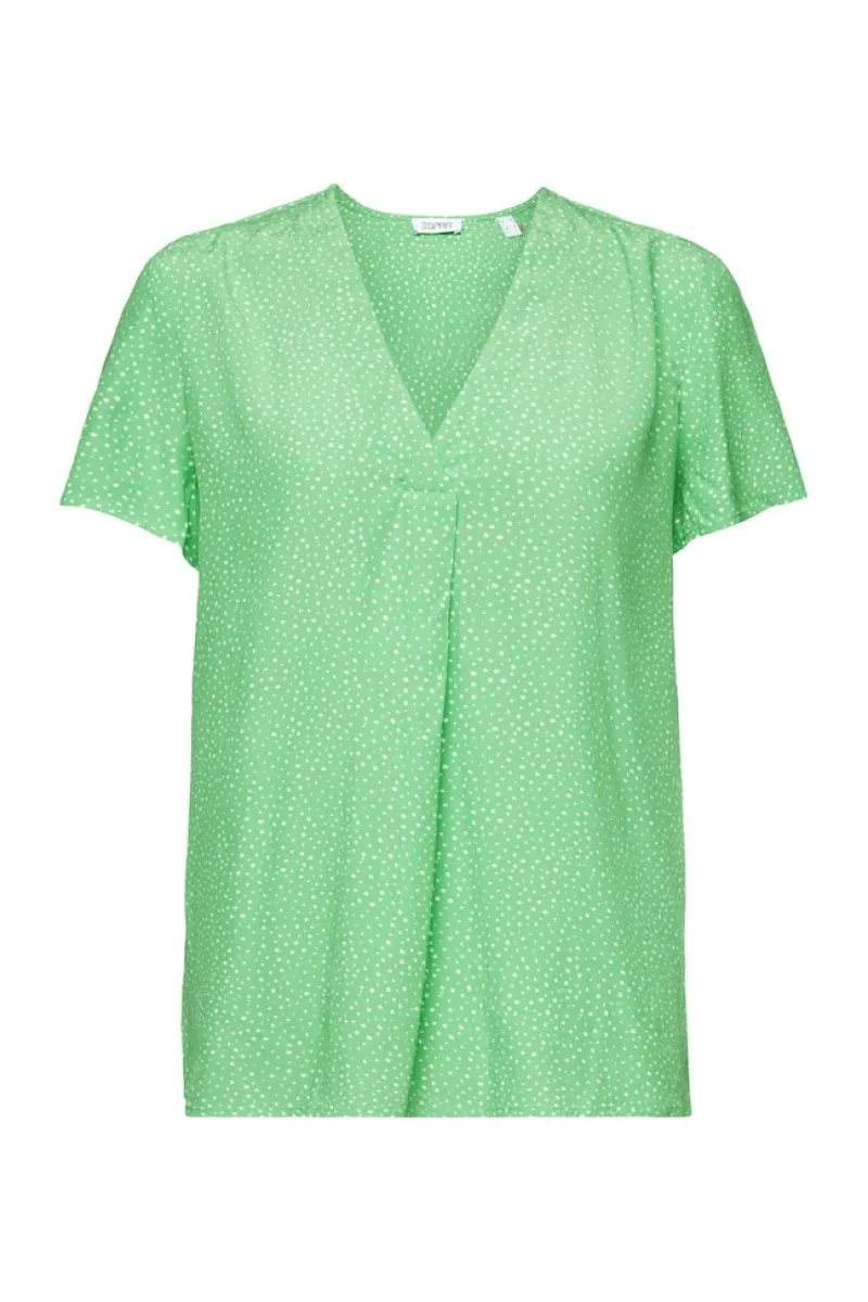 Esprit Blusen*Bedruckte Bluse mit V-Ausschnitt citrus green