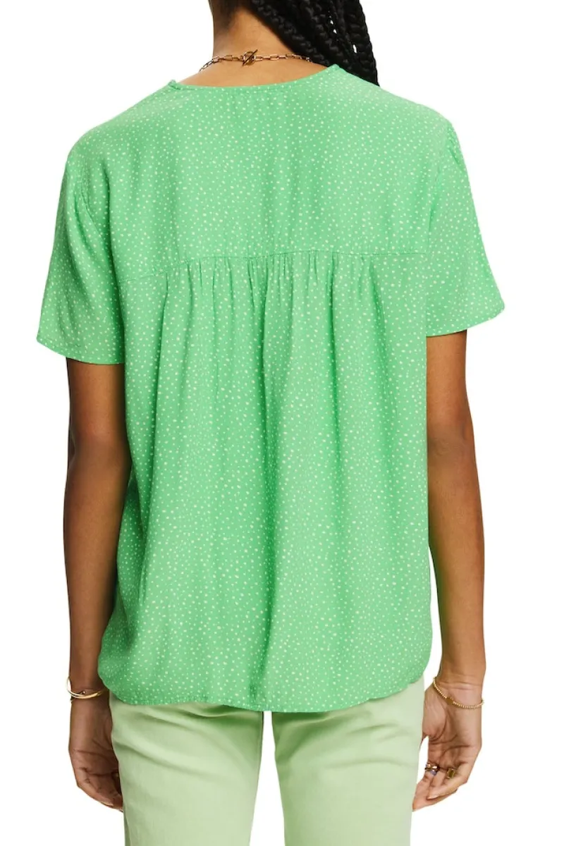 Esprit Blusen*Bedruckte Bluse mit V-Ausschnitt citrus green