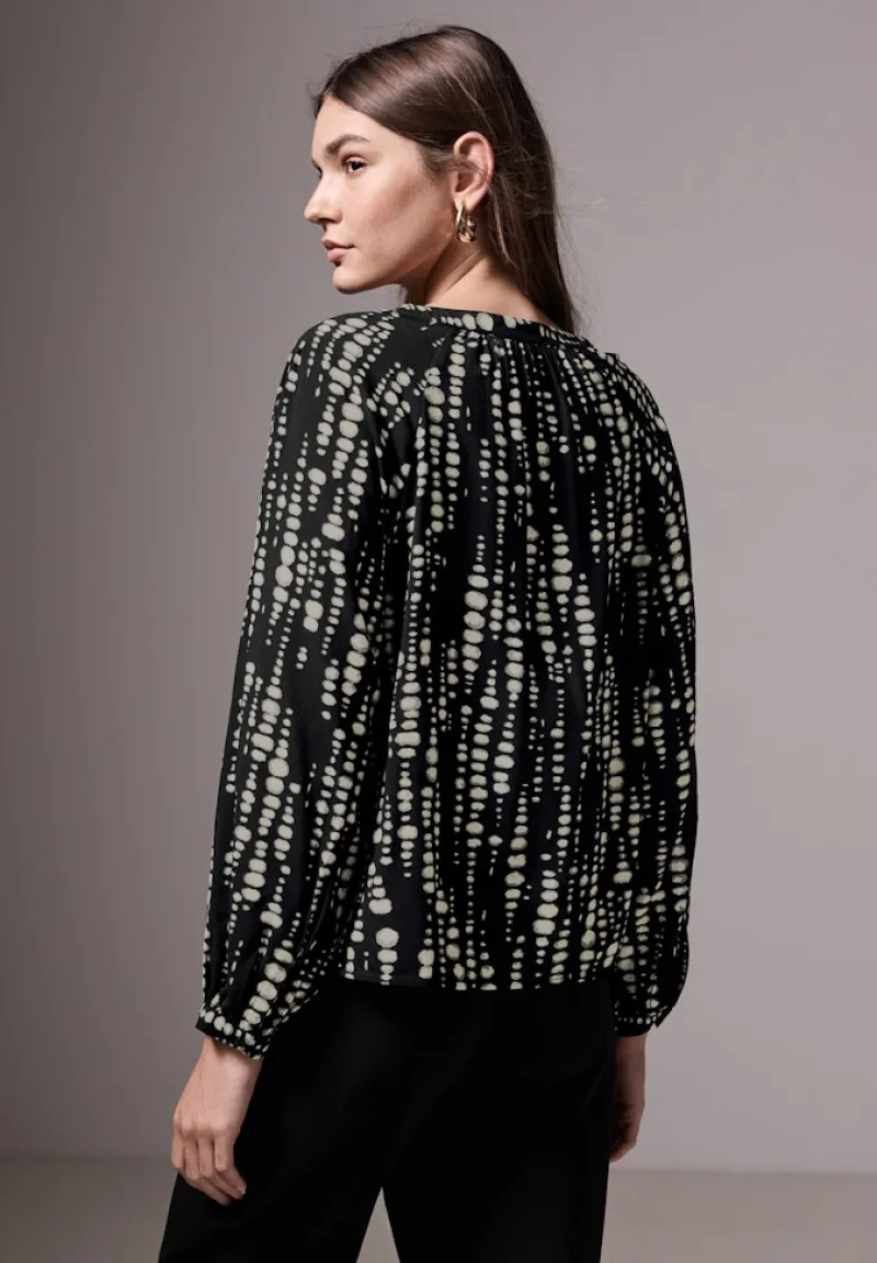 STREET ONE STUDIO Blusen*Bedruckte Raglan-Bluse Black