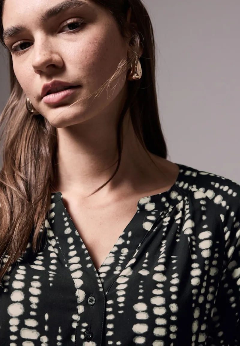 STREET ONE STUDIO Blusen*Bedruckte Raglan-Bluse Black