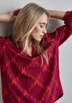 Street One Blusen*Bedruckte Tunika Beet Red