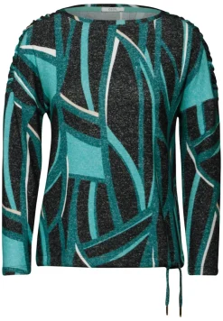 Cecil Shirts*Bedrucktes Langarmshirt black melange