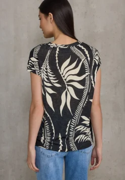 STREET ONE STUDIO Shirts*Bedrucktes Leinen-Look Shirt Black