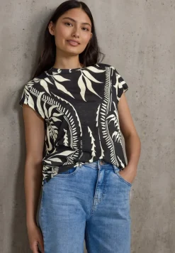 STREET ONE STUDIO Shirts*Bedrucktes Leinen-Look Shirt Black