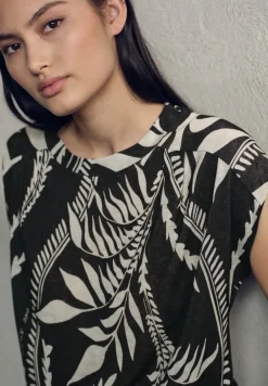 STREET ONE STUDIO Shirts*Bedrucktes Leinen-Look Shirt Black