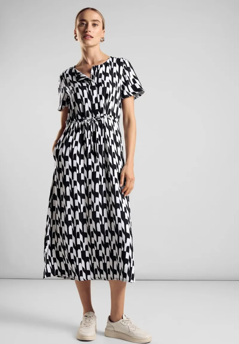 Street One Kleider*Bedrucktes Midi-Kleid Black