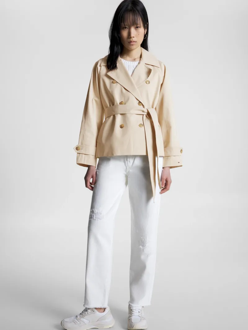 Tommy Hilfiger Jacken*BELTED DOUBLE BREASTED PEACOAT khaki