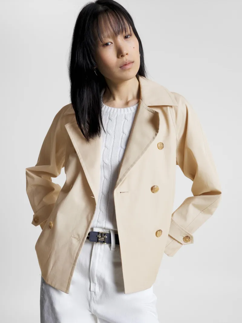 Tommy Hilfiger Jacken*BELTED DOUBLE BREASTED PEACOAT khaki