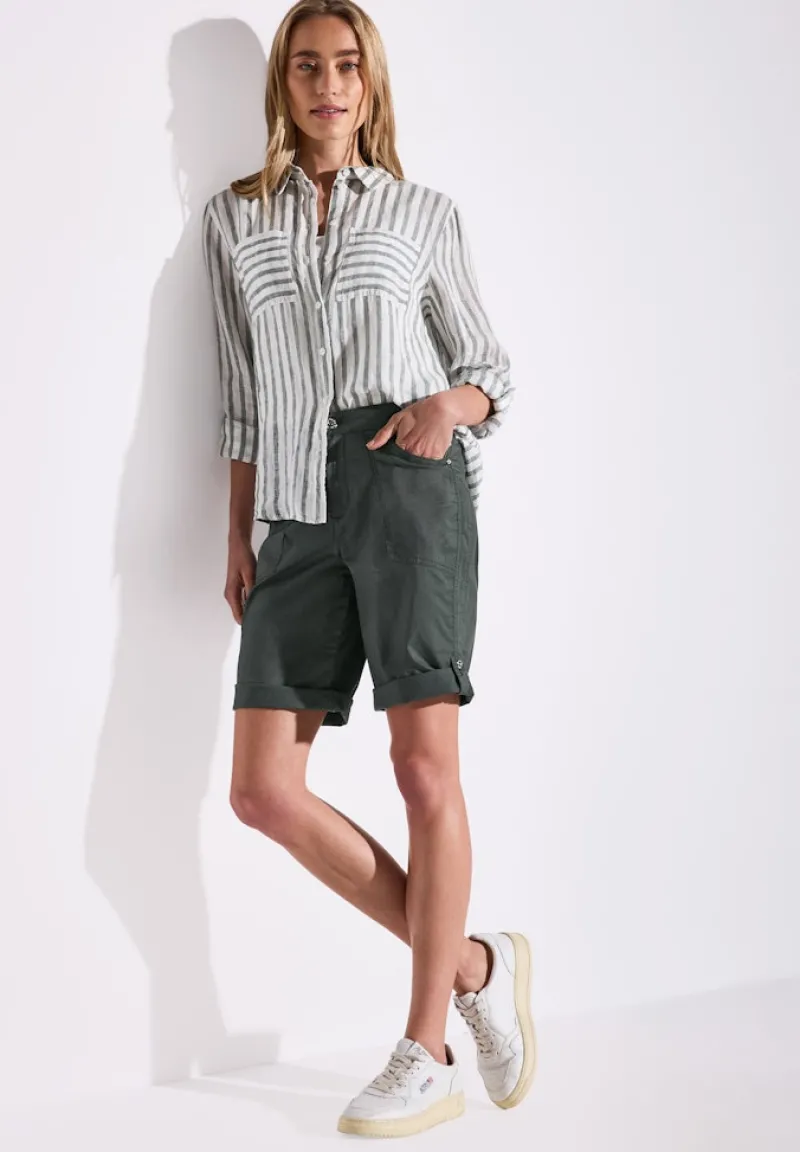 Street One Shorts*Bermuda mit Turn-Up marshy green