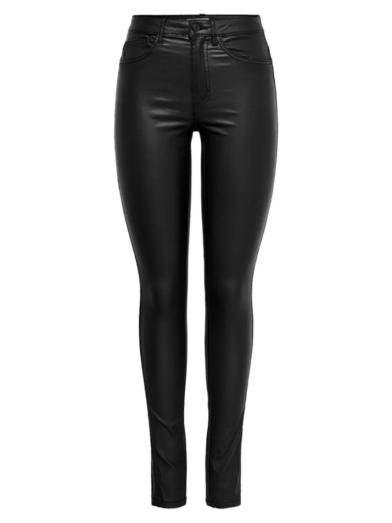 Only Hosen*Beschichete Skinny Jeans Black