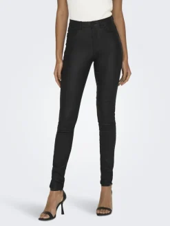 Only Hosen*Beschichete Skinny Jeans Black