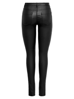 Only Hosen*Beschichete Skinny Jeans Black