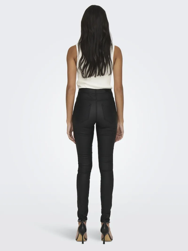 Only Hosen*Beschichete Skinny Jeans Black