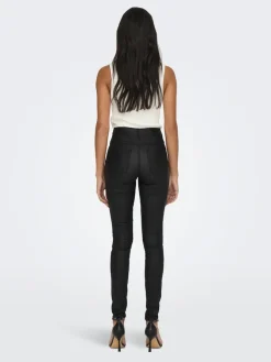 Only Hosen*Beschichete Skinny Jeans Black